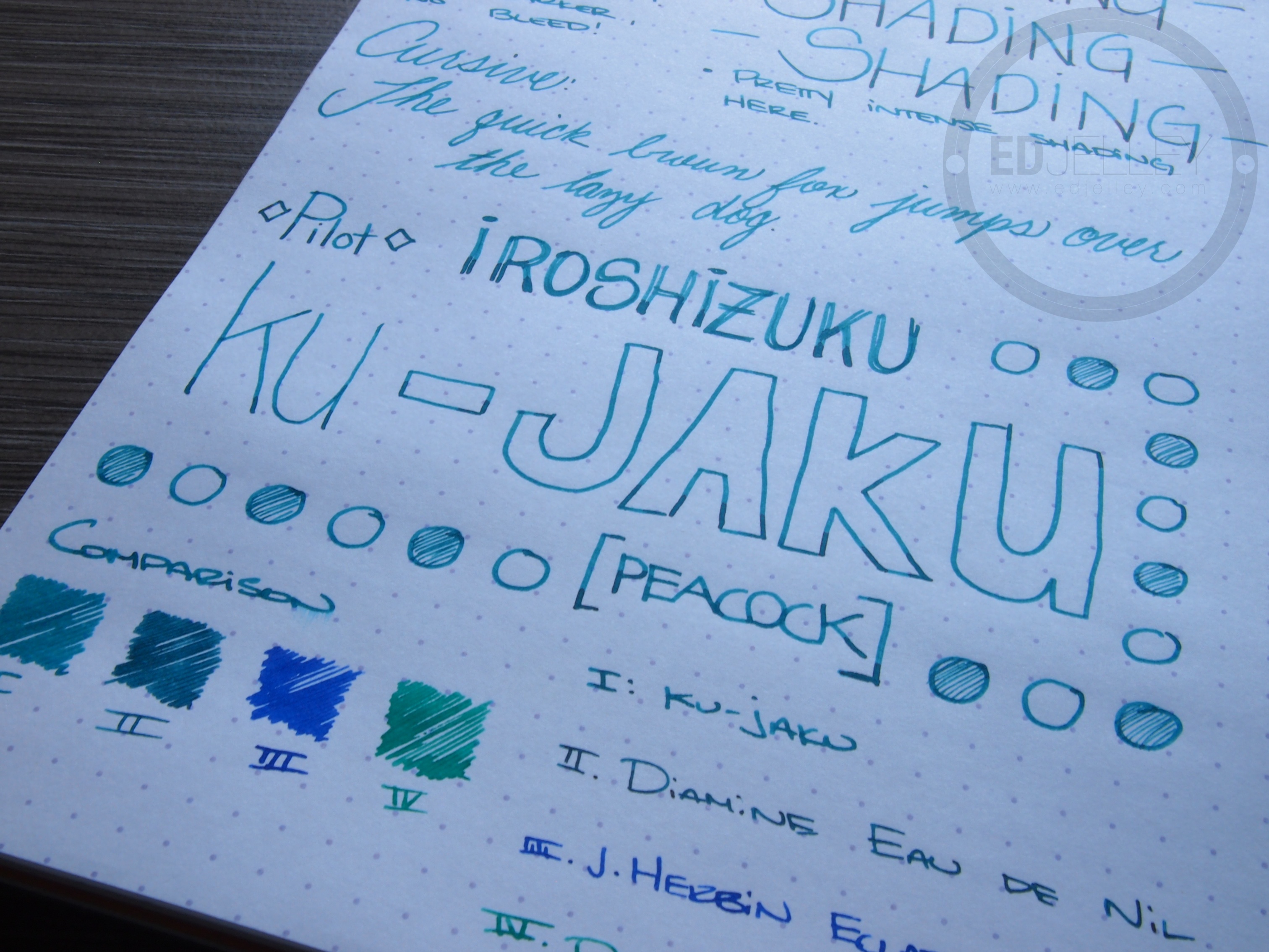 Pilot Iroshizuku Ku-Jaku – Handwritten Ink Review