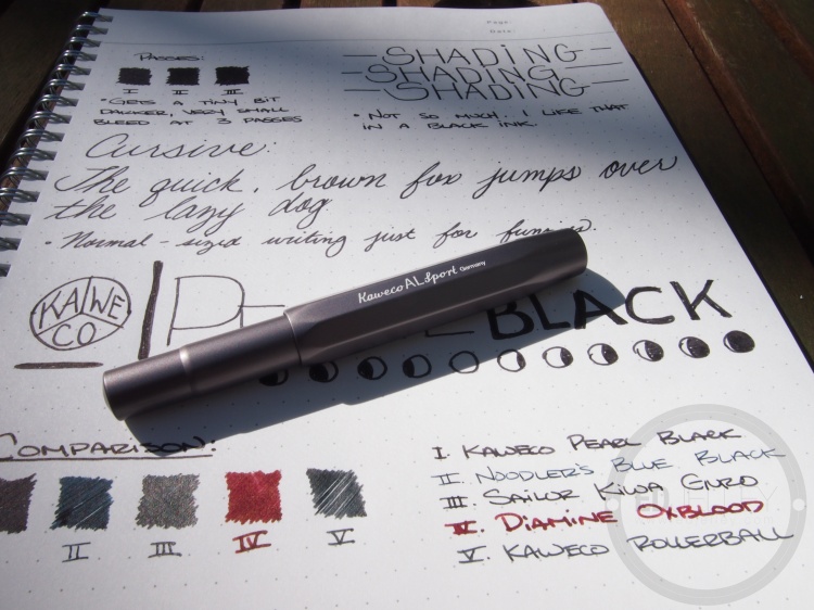 Kaweco Pearl Black Fountain Pen Ink Review - in bottle