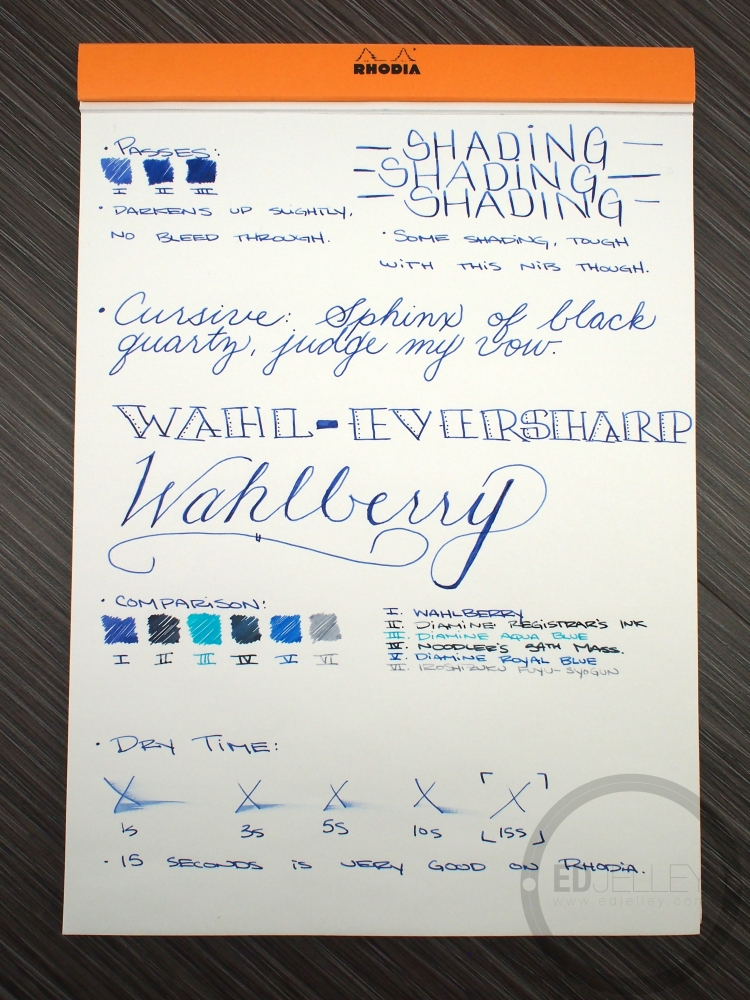 Wahl Eversharp Wahlberry Fountain Pen Ink Review