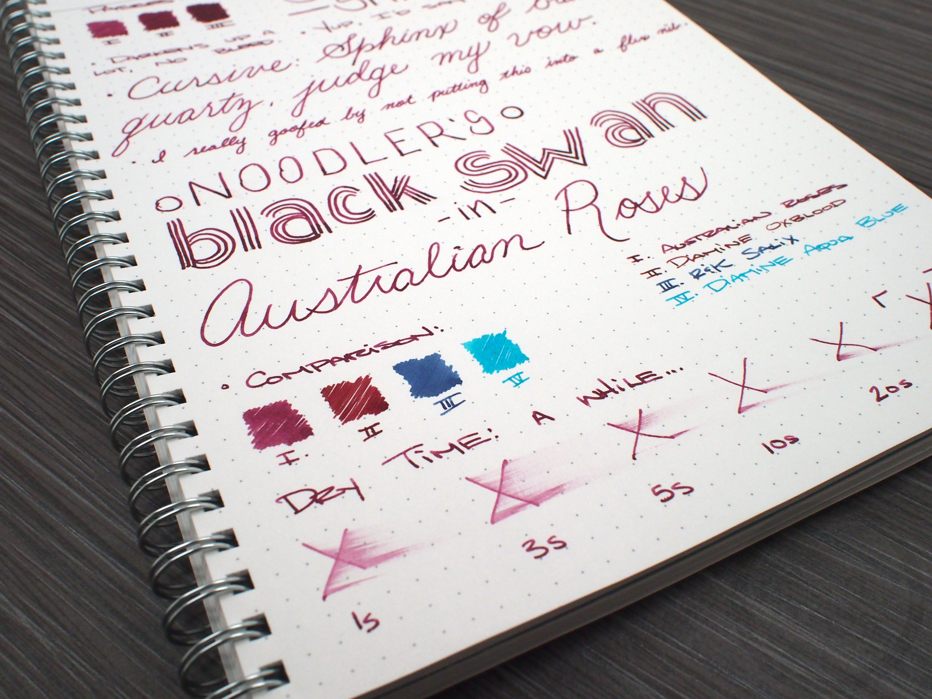 Noodler’s Black Swan in Australian Roses – Ink Review