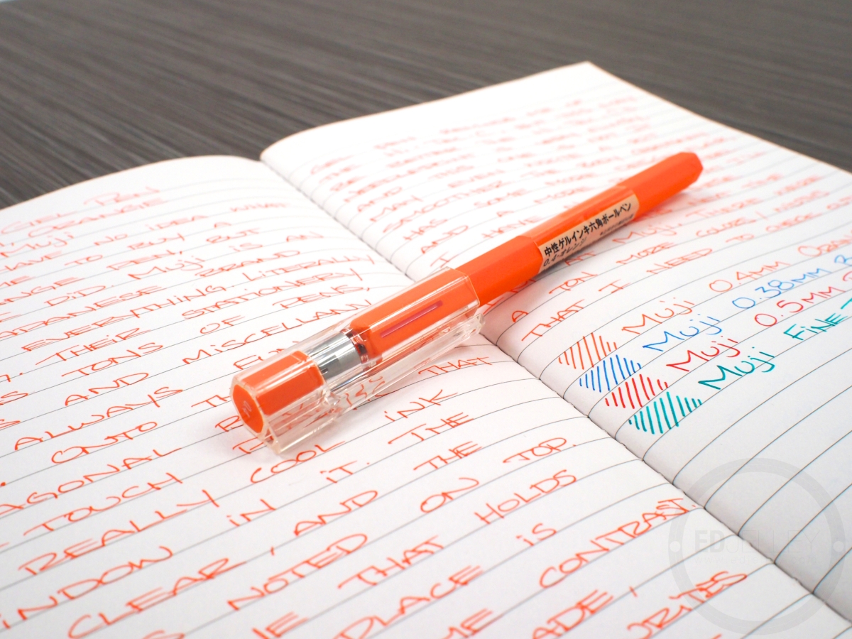 Muji Hexagonal Gel Pen – Orange, 0.4mm Review –