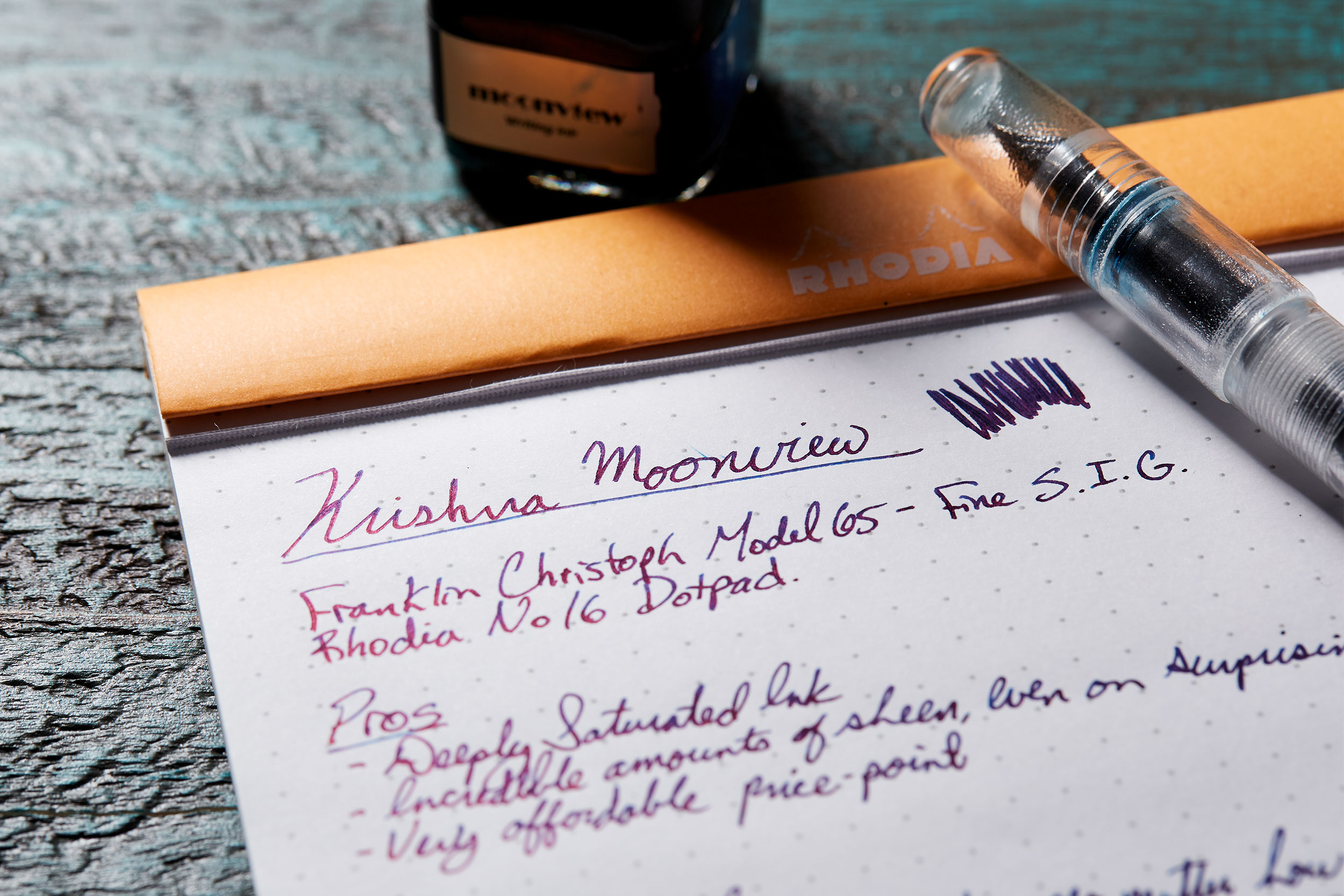 Krishna RC Fountain Pen Ink in Moonview Review